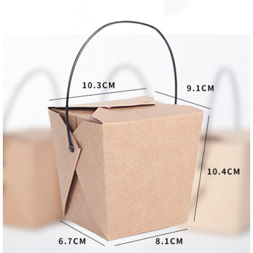 Einweg-Handgriff Kraftpapier Food Takeaway Box