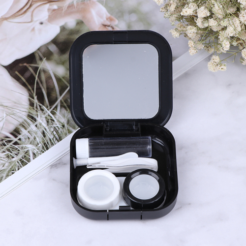 NEW Portable Contact Lenses Box Moon Star Space Black With Mirror Contact Lens Case For Women Kit Holder Eyewear Accessaries