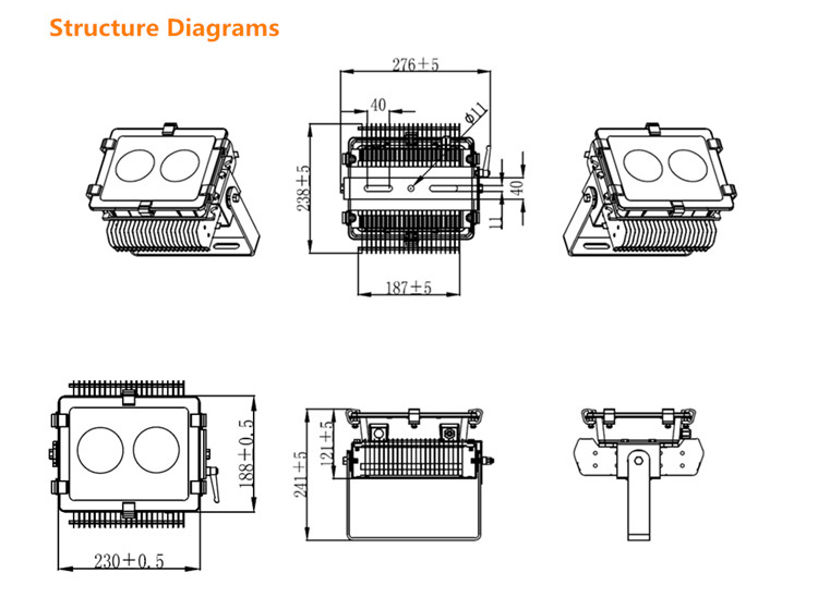 TG-06 100w Narrow Beam 100w LED Floodlight 6