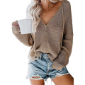 Donne maglioni cardigan con cappuccio con cappuccio pieno