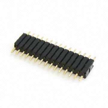 Pin Header with Double Plastic, 0.8 to 2.54mm Pitch and 5.0 to 60.0mm Pin Length