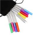 100% Food Grade Silicone Tip Straw Case Foldable