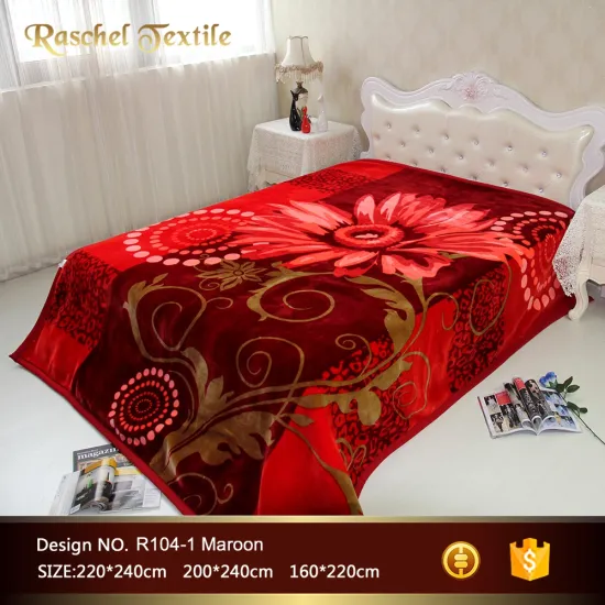 100% Polyester Korean Style 2Ply 1 Side Embossed Mink Blanket