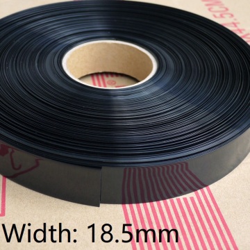 Width 18.5mm PVC Heat Shrink Tube Dia 11.5mm Lithium Battery Insulated Film Wrap Protection Case Pack Wire Cable Sleeve Black