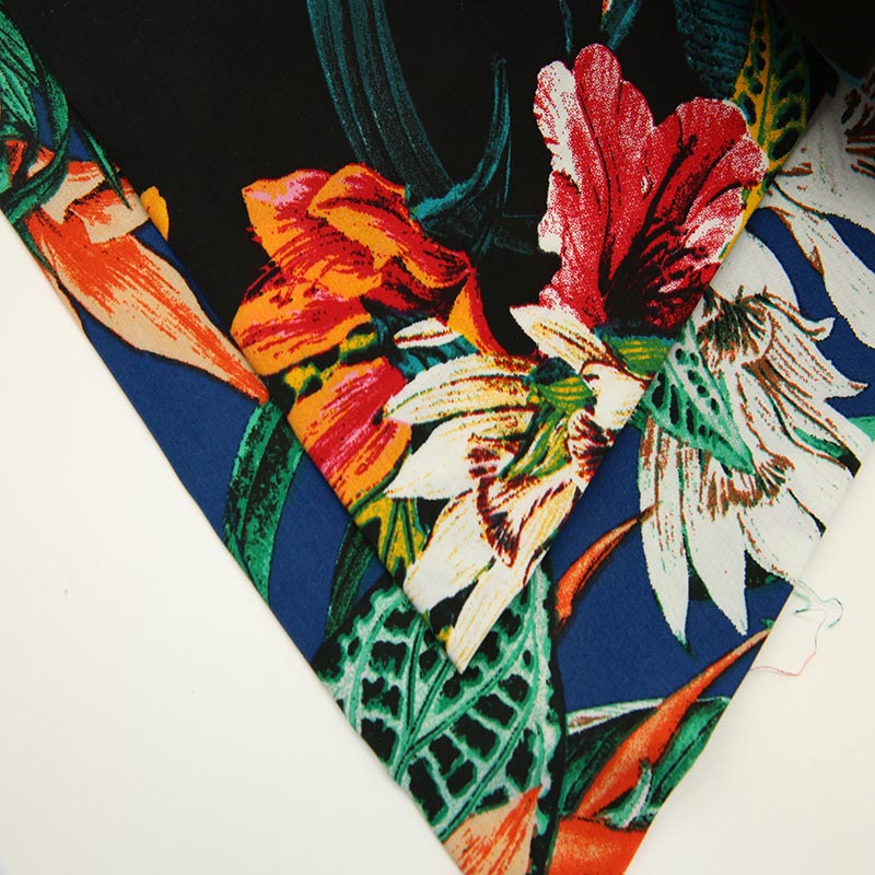 rayon chaille print fabric with lenzing