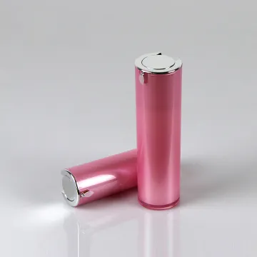 Pink Cylinder Customized Logo Acrylic Emulsion Pump Bottle