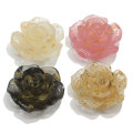 23mm Transparent Color Flower Beads No Hole Fashion Hair Ties Hairpins Making Accessory