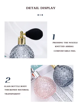 Clear glass perfume dispenser bag spray