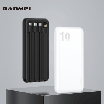 Custom Logo Powerbanks: Lightweight, Compact 8000mAh USB-C Portable Chargers with Built-in Cables