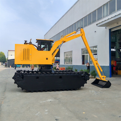 Excavadora de orugas anfibia acuática