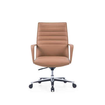 High Quality Conference Chair in White Featuring Genuine Leather & Chrome Finish