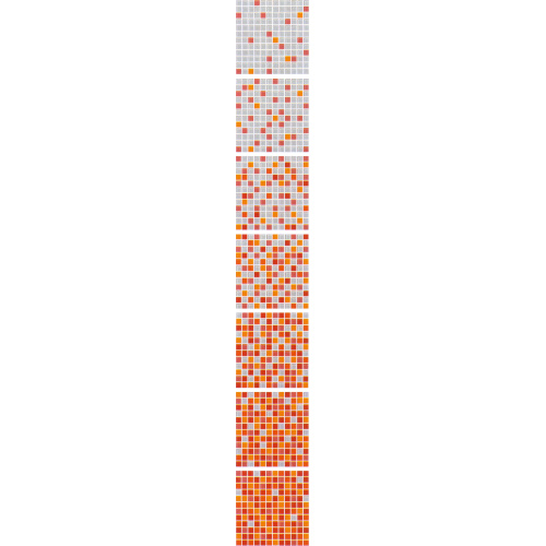 Mudança Gradual laranja telha de mosaico de vidro