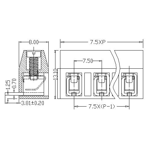 AT705R-7.5XXX-A PCB Screw Terminal Block 