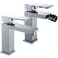 Single Lever Basin Faucet + Bidet Faucet Complete Bathroom Mixer Set Chrome Finish