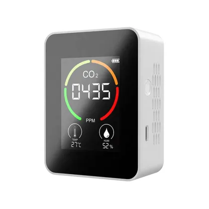 Smart Wall-Mounted CO2 Air Quality Detector with Rechargeable Battery