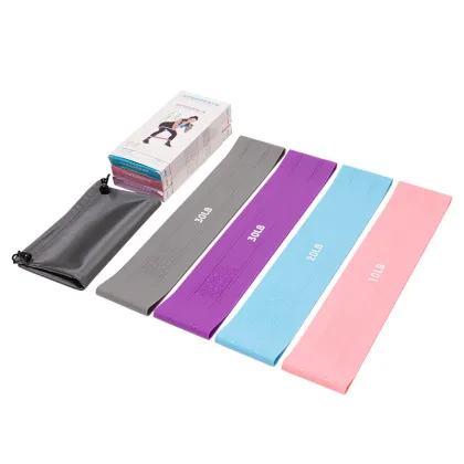 Fitness silicone exercise resistance loop bands set