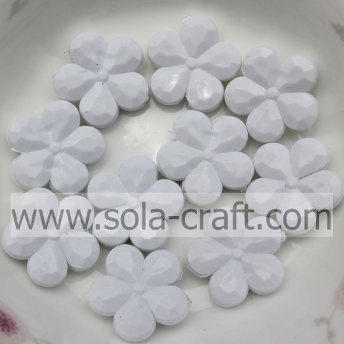Loose Mixed Color Acrylic& Lucite Artificial Plum Flower Shape Solid Beads For Making Jewelry