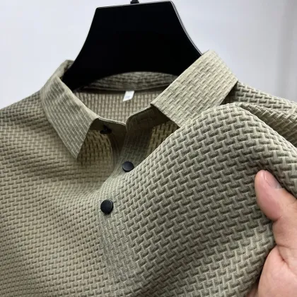 Custom Summer New Men's Hollow Breathable Business Polo Shirt
