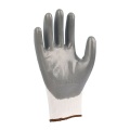 Dust-free white polyester silk gray nitrile coated gloves