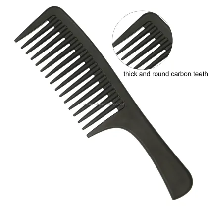 A super practical wide toothed black comb