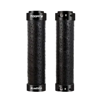 TOOPRE Mountain Bicycle Grips: PU Perforated, Non-Slip, Breathable, Aluminum Alloy Bilateral Lock Handgrips