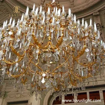 Retro and modern combined with creative candle crystal chandelier Shopping mall hotel villa creative chandelier