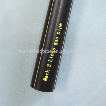 Black color PE-AL-PE Pipe with 3 yellow lines
