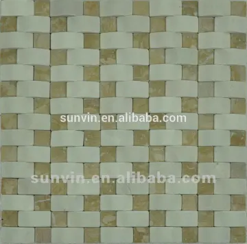Wavy shape white color 3D marble mosaic tiles