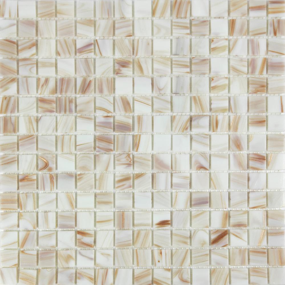 Gold line Lotus color modern molten glass mosaic