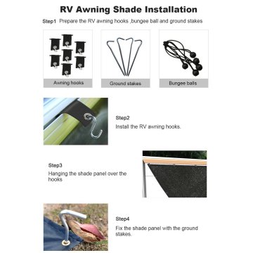 RV Awning Shade With 90% Privacy Screen