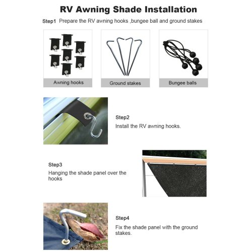 RV Awning Shade With 90% Privacy Screen