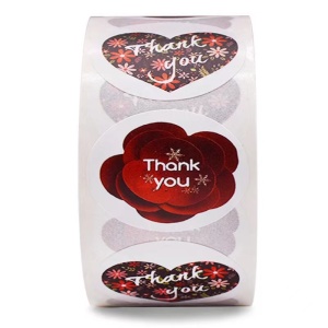 Thank you greeting sticker labels