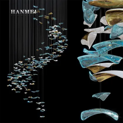 Modern Simple Creative Restaurant Glass Chandelier