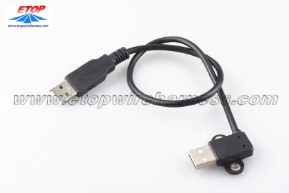 USB cable with lockhole