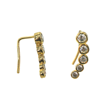 Gold Plated Fashion Earrings with Cubic Zirconia