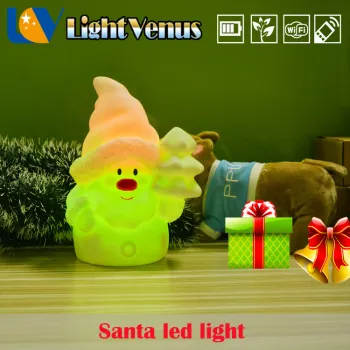 LED glowing shiny Santa night light for kids,children,baby gifts