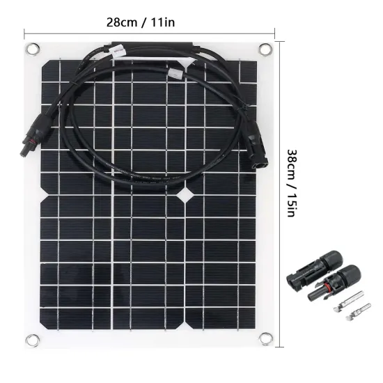 18V 15W Flexible Solar Panel Charger Kit: Ideal for Car, RV, Boat, and Outdoor Camping Travel