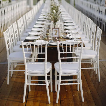 Colorful Rental Banquet Party White Wedding Hotel PP Plastic Chiavari Chairs