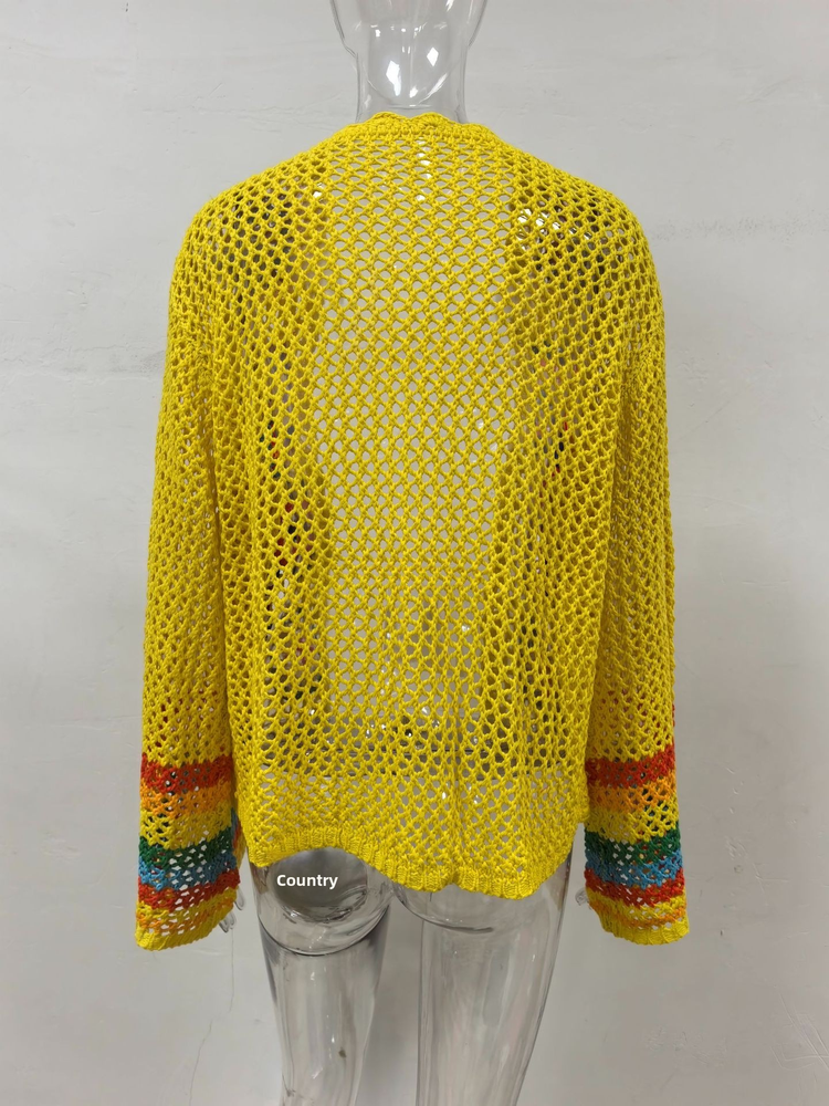 European American Handmade Crochet Knitted Cardigan