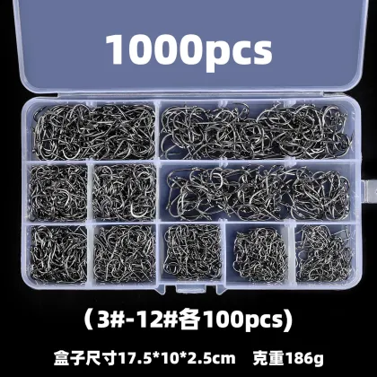 Iseama Hook Sets 500pc/Box 3#-12# Carp Fishing Hooks T0065