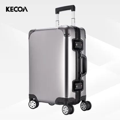Travel Suitcase: Premium All-Aluminum Carry-On Luggage with 4 Wheels | Luxury Aluminum-Magnesium-Alloy Business Suitcase