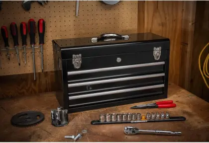 Safewell 20Inch Three Drawer Black Steel Tool Box