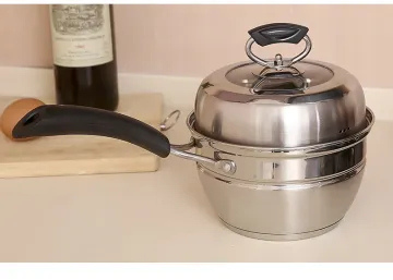 16cm Stainless Steel Cookware Milk Pot Steamer with Bakelite Handle