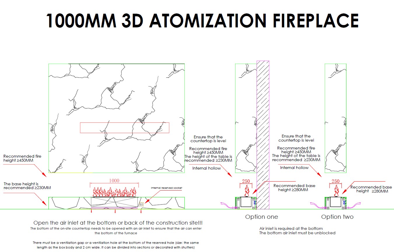 3D smart auto water vapor fireplace atomizing fireplace