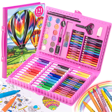 Heißer Verkauf professioneller 121-teiliger Malerei für Schreibwarenkunst mit Aquarellstift und Buntstiften für Kinder