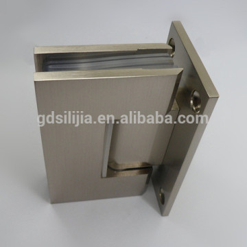 90 degree glass to wall hinges with brush finish which made of brass