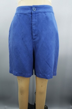 New Women Casual High Waist Solid Button Shorts