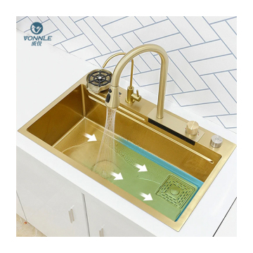 Factory Direct Golden Kitchen Sinks: Best-Selling 304 Stainless Steel Handmade Sinks