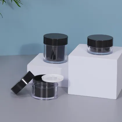 Black Double Layered Cream Jar Face Cream Bottle