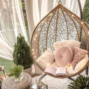 Vente chaude extérieure chaise swing suspendue - chaise de panier en rotin pour balcon et jardin